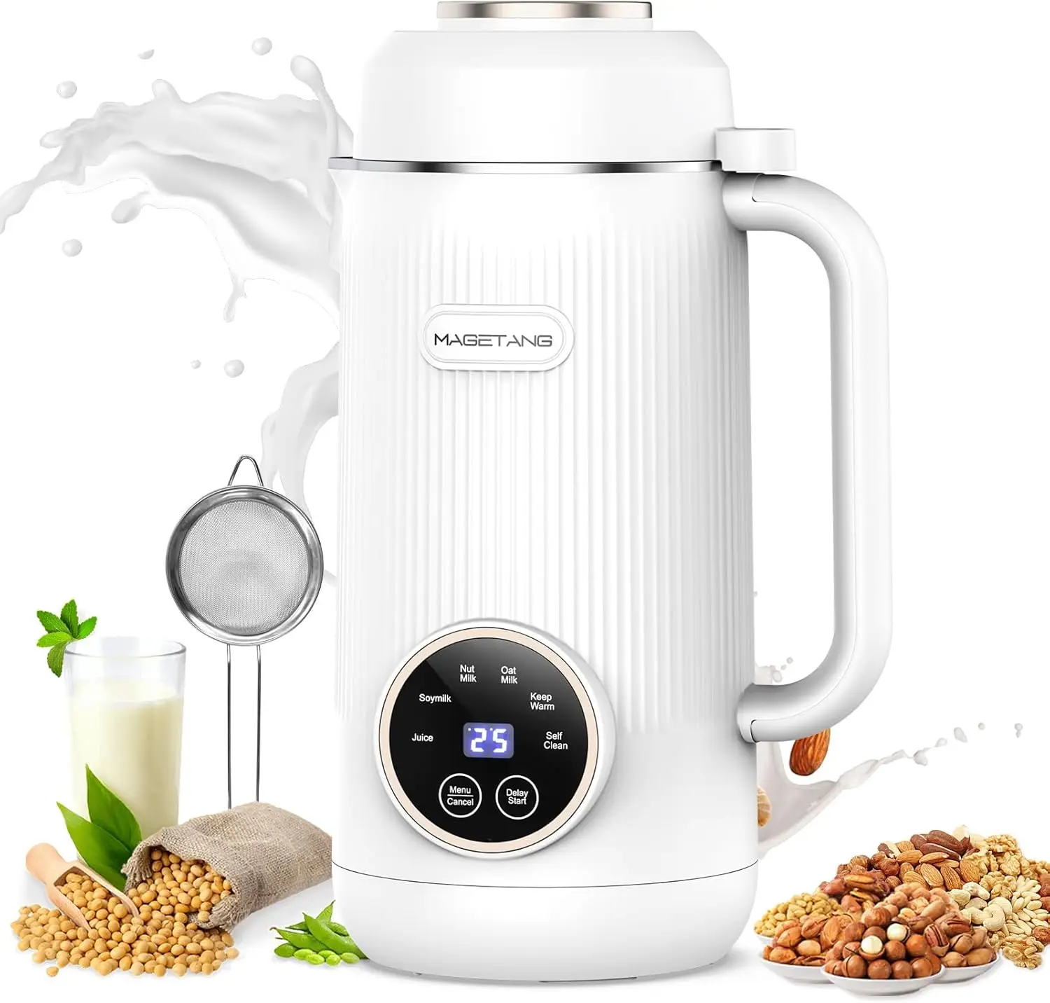 

7-in-1 Automatic Nut Milk Maker for Homemade Plant-Based Drinks with Delay Start & Self-Cleaning