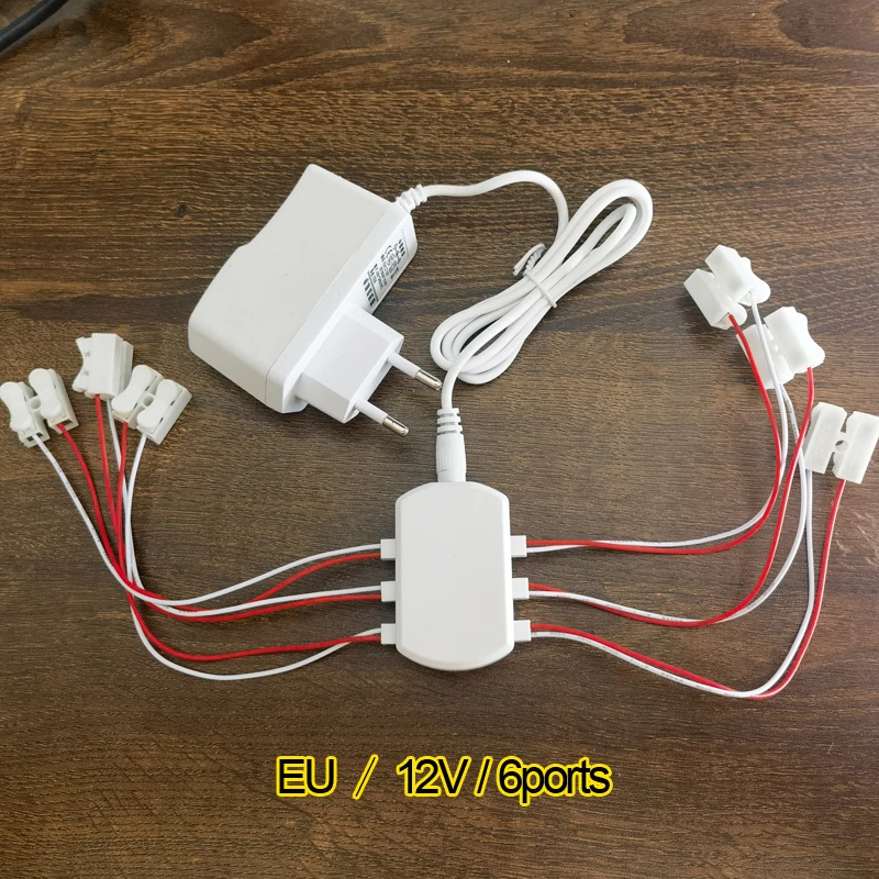 3V/12V AC/DC Adapter Voeding met 6/12 poorten EU Power adapter Uitgang voor Model Led Licht Lamp/Spoorweg/Spoorweg/Trein Layout