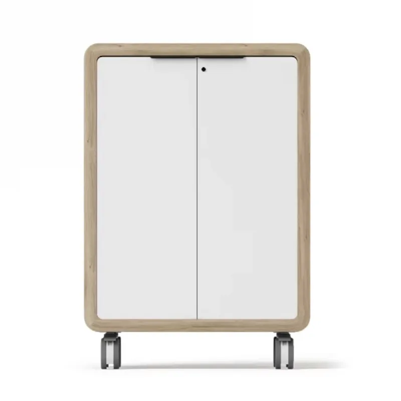 Durable modern eco-friendly mobile filing cabinet for school, high quality melamine surface, solid wood frame, commercial use