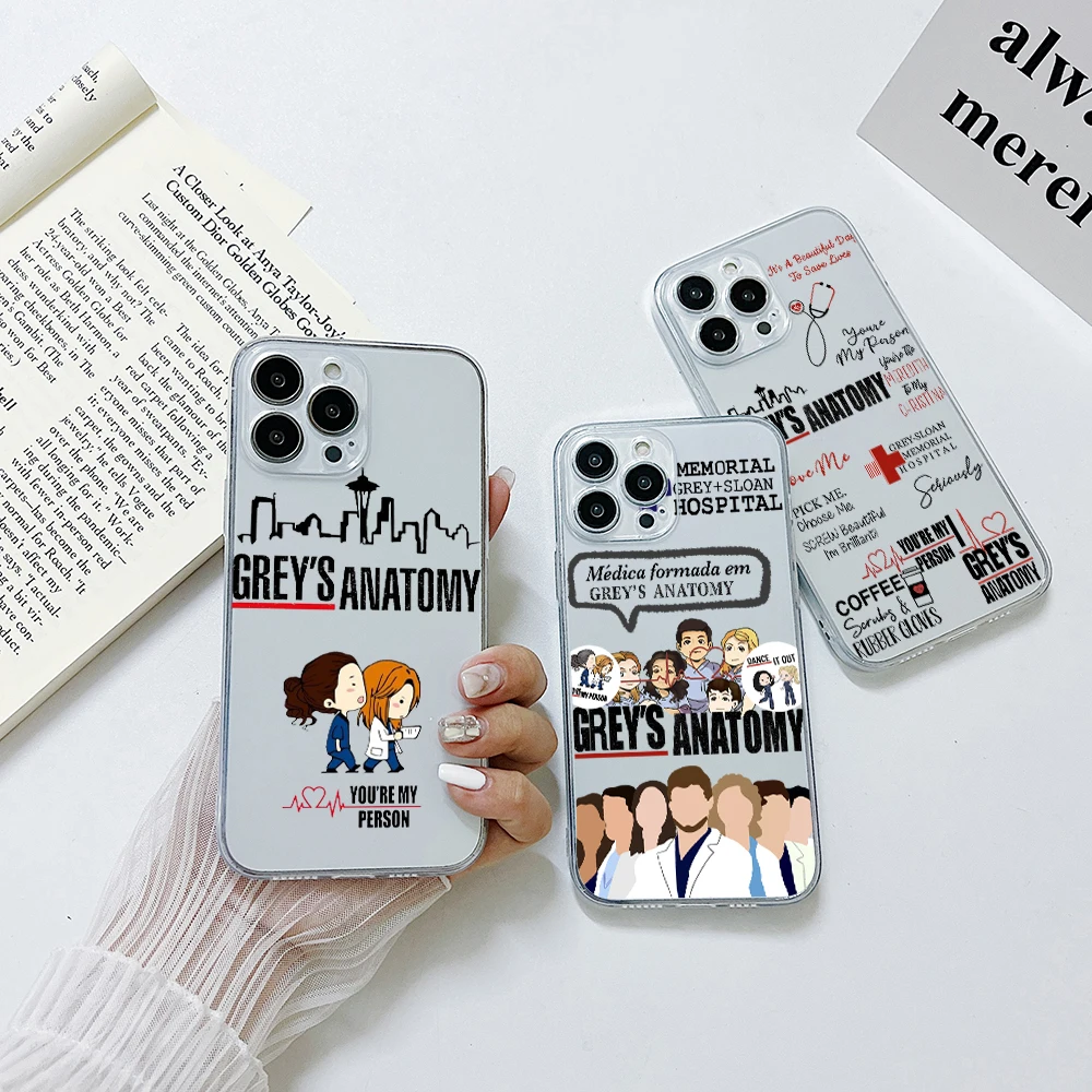 Funda de teléfono Greys Anatomy You Are My Person para iPhone 15 14 13 12 11 Mini Pro Max X XR 7 8 Plus, funda transparente