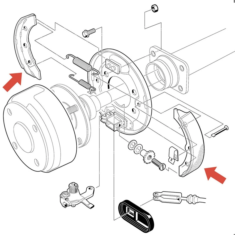 2X Golf Cart Accessories Replacement Brake Shoes For EZGO TXT Golf Cart 27943G01 70795G01 27943-G01 70794-G01