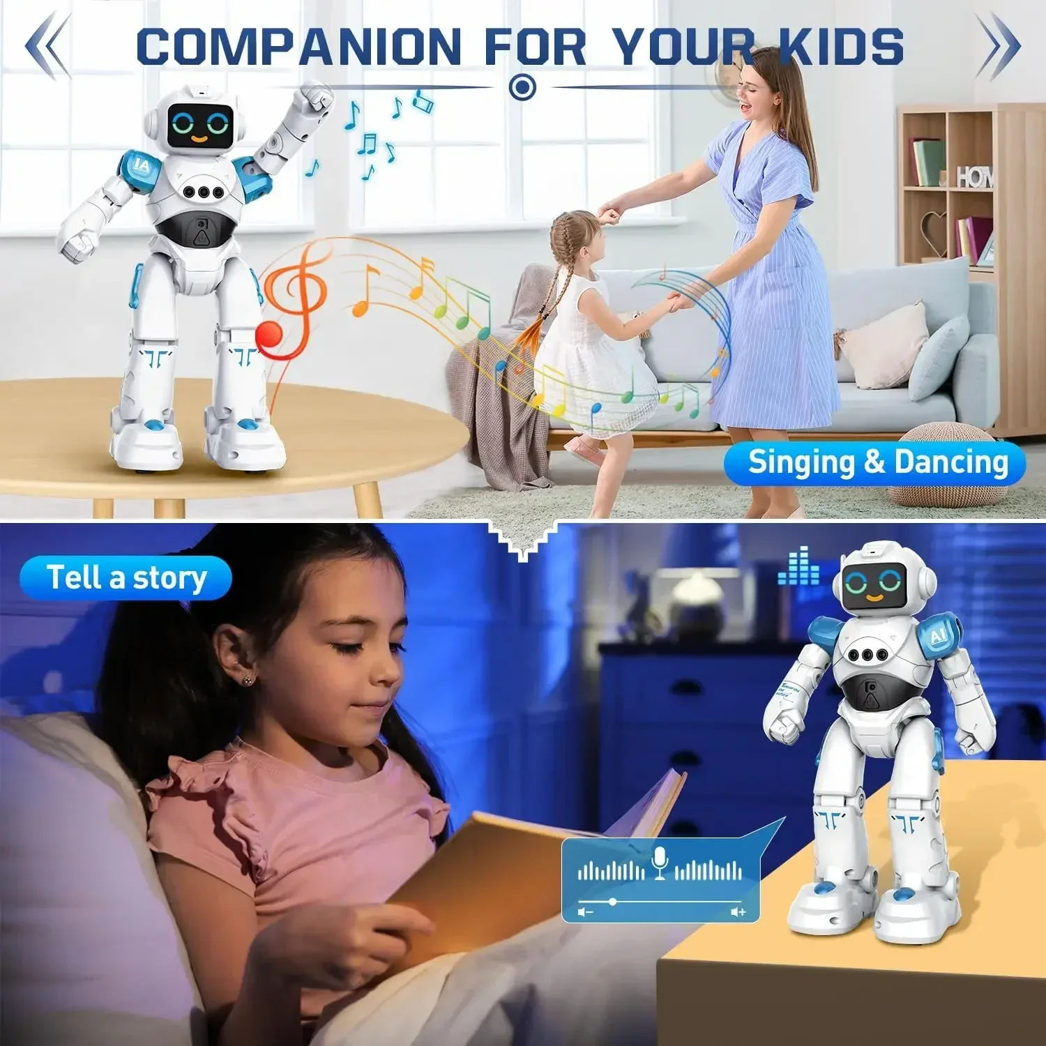 

RC Smart Talking Voice Robot Toy Gift for Kids Boys Girls Remote Control Robot Gesture Sensing Emo Robot Birthday Gift