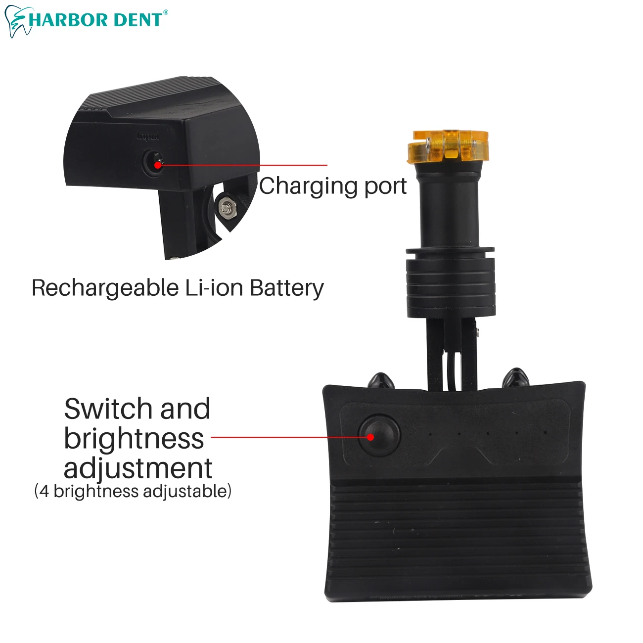 5W Wireless Portable LED Headlight Headlamp Clip Type Dental Oral Cavity Lamp For Dental Magnifying Glass Myopia Glasses Halo
