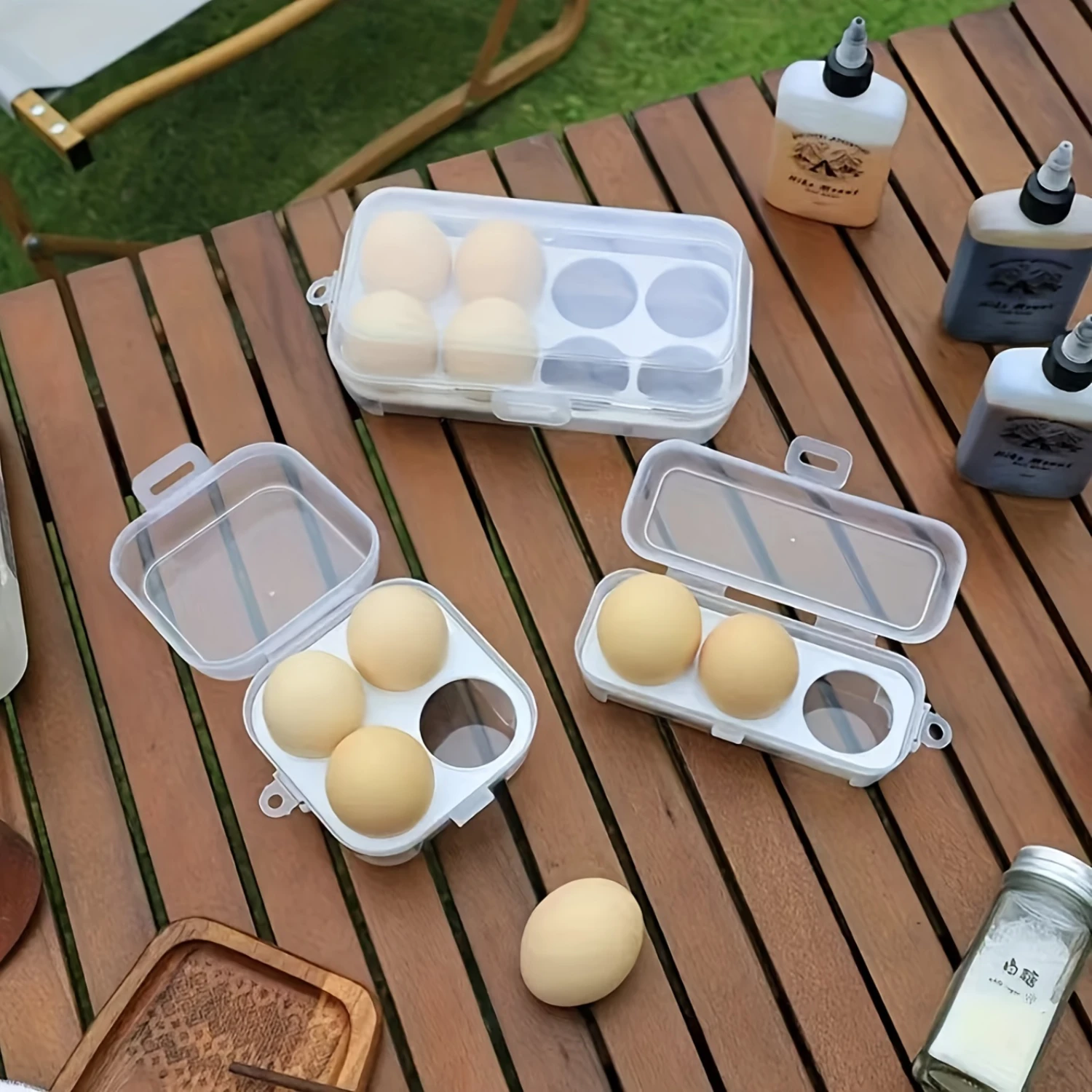 1pc 4Grids Premium Egg Holder Container - Leakproof Shockproof Protection, Portable, Sturdy, and Space-Saving Design for Camping