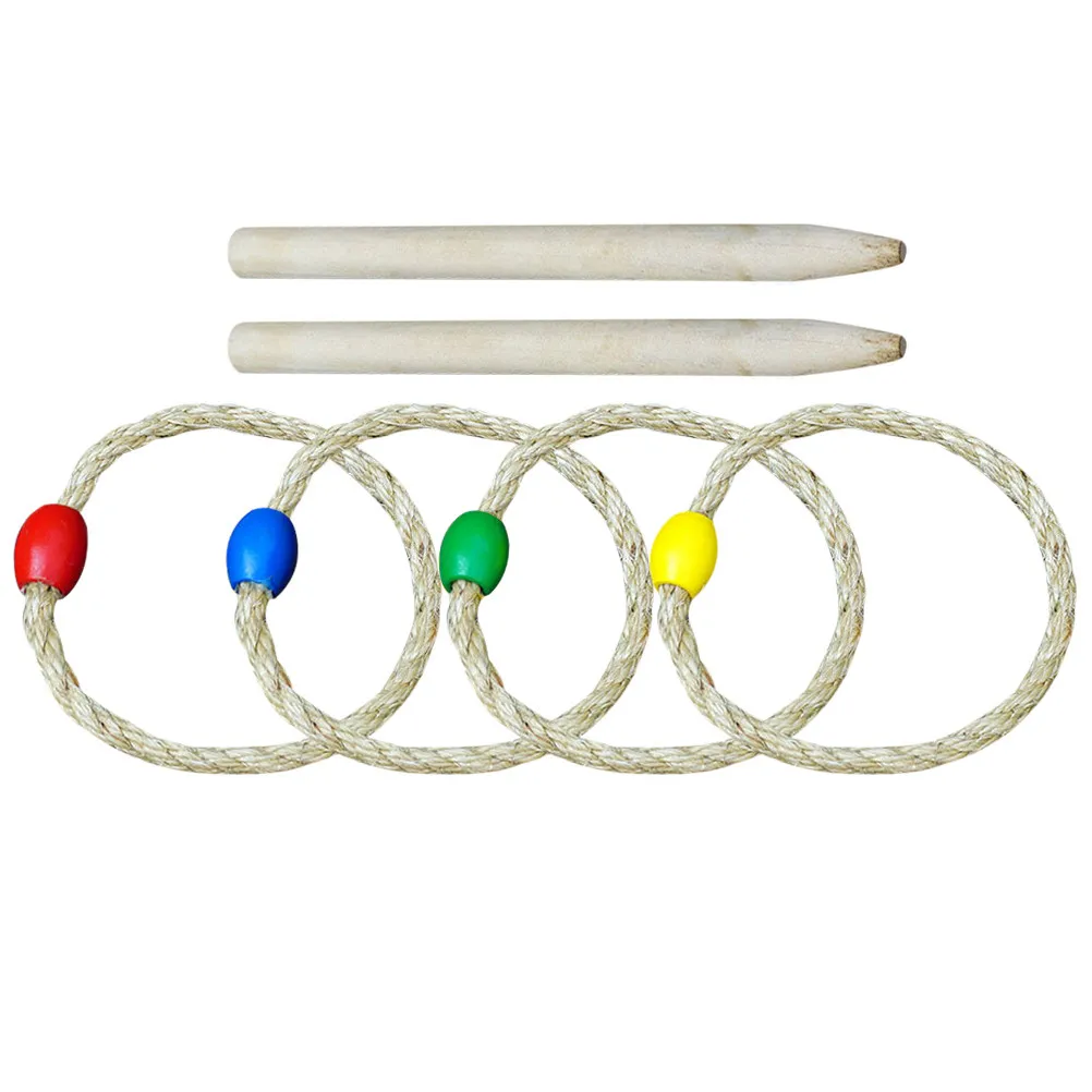 1Set Ring Toss Game Agility Practice Set Bright Color Interactive Outdoor Indoor Family Party Fun Challenge Game for Kids Adults