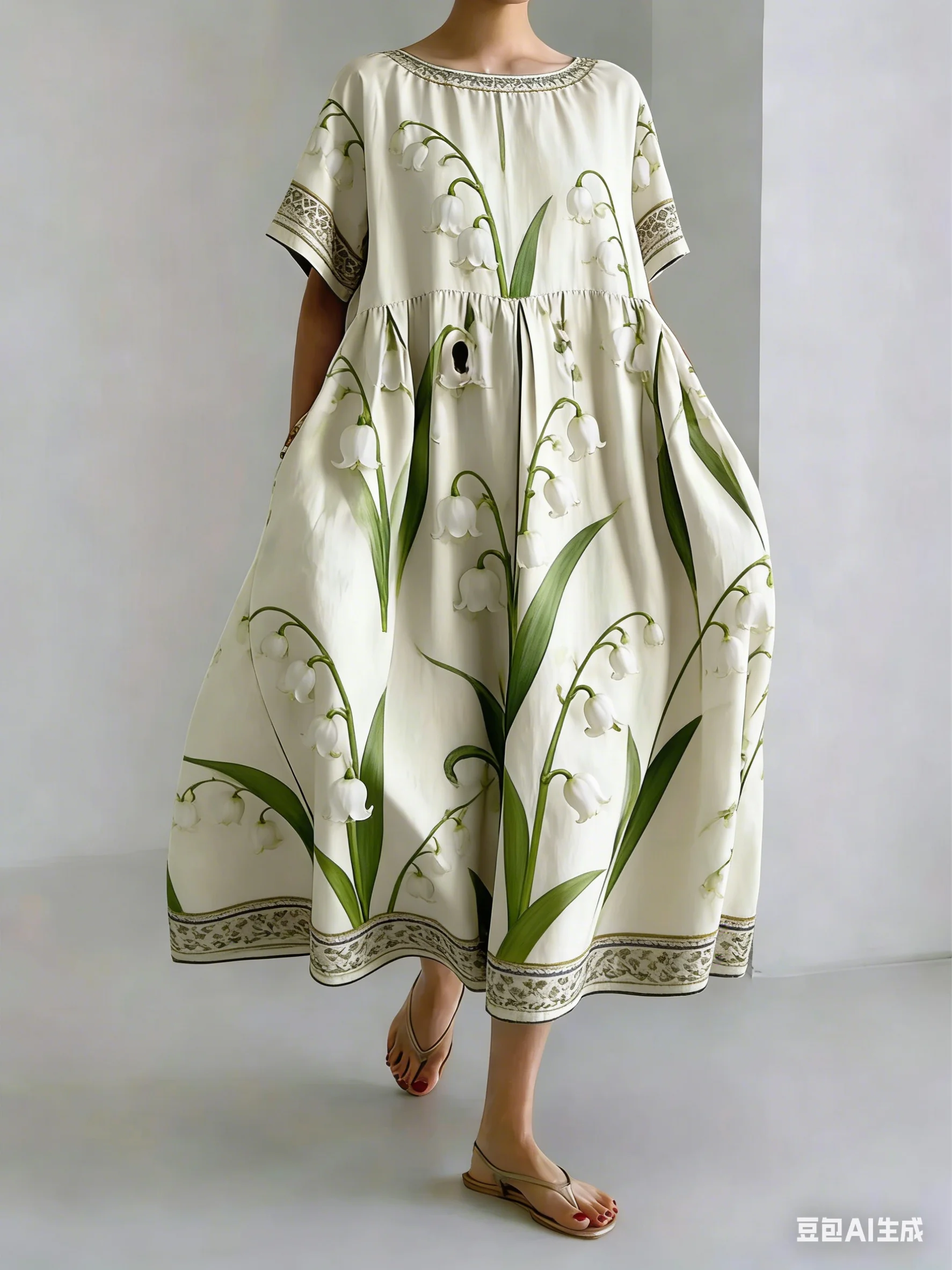 

Olive drab Women's Oversized Woven Dress Casual Bohemian Maxi Summer A-Line Long Full Length Clothing Olive drab