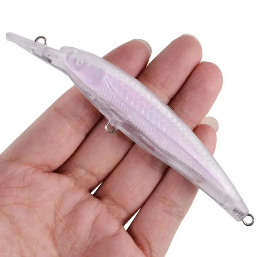 20PCS Unpainted Minnow 11.3mm 12g Floating Wobbler Fishing Lure Minnow Lure Hard Bait Quality Depth 0.8-1.0m