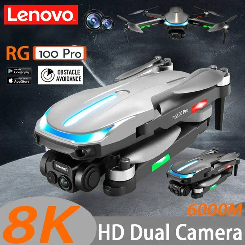 Lenovo RG100Pro Drone 8K 5G GPS profesjonalna fotografia lotnicza HD podwójny aparat dookólne unikanie przeszkód dla zabawek
