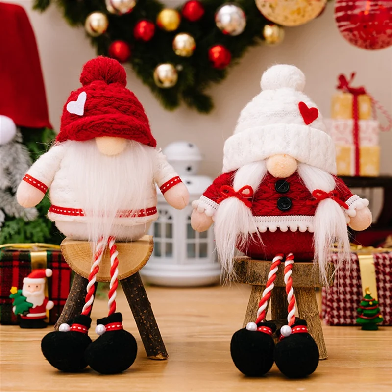 A59E-Kerst Faceless Gnome Pluche Pop Santa Gnome Rudolph Pop Hanger Lange Benen Gnome Elf Pop Kerst Kerst Decor Gift