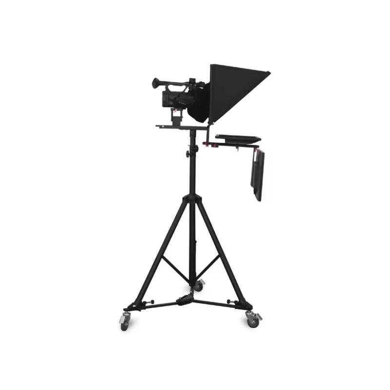 TS2400 Teleprompter 24 Inch Dual Monitor Studio Autocue Tripod Wireless Remoter For All Camera Adjustable Holder Mount