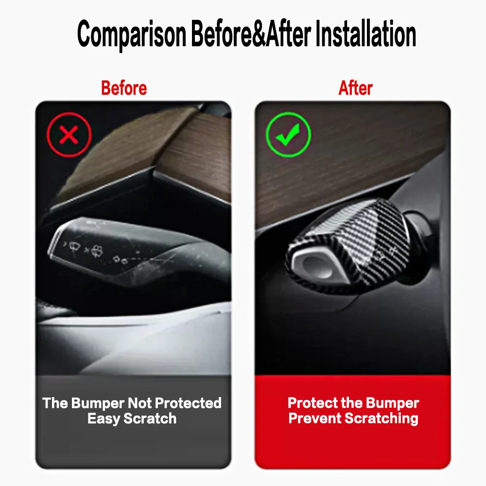 Column Shift Protective Cover 2pcs For Tesla Model 3 Forged Carbon Fiber Stickers For Model Y 2023 Steering Wheel Accessories view 5