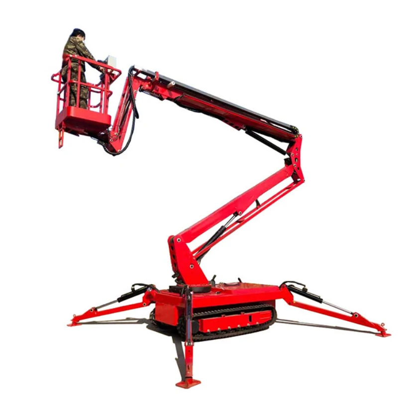 360 Spin 8-20m 250kg Towable Telescopic Arm Articulated Boom Lift Electric or Diesel Hydraulic Cherry Picker Spider Boom Lift