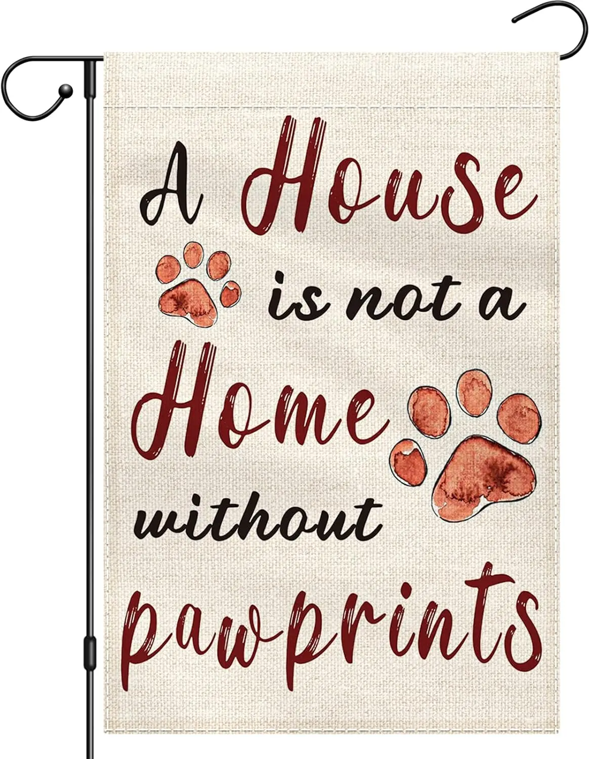 A House is Not a Home without Pawprints Garden Flag 12x18 Double Sided, Dogs&Cats Paw Yard Flag for Pet Lovers, Cute Paw AAS
