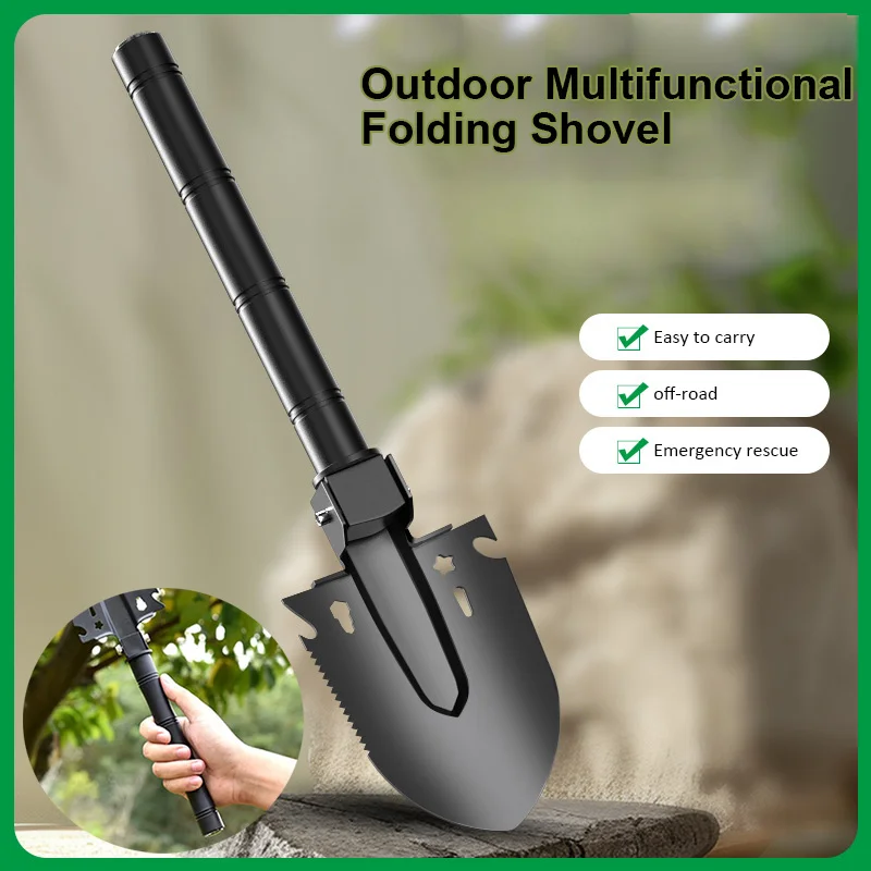 

Outdoor Multifunctional Folding Shovel Folding Camping Shovel Portable Shovel for Garden Hunting Hiking Fishing Car Emergency