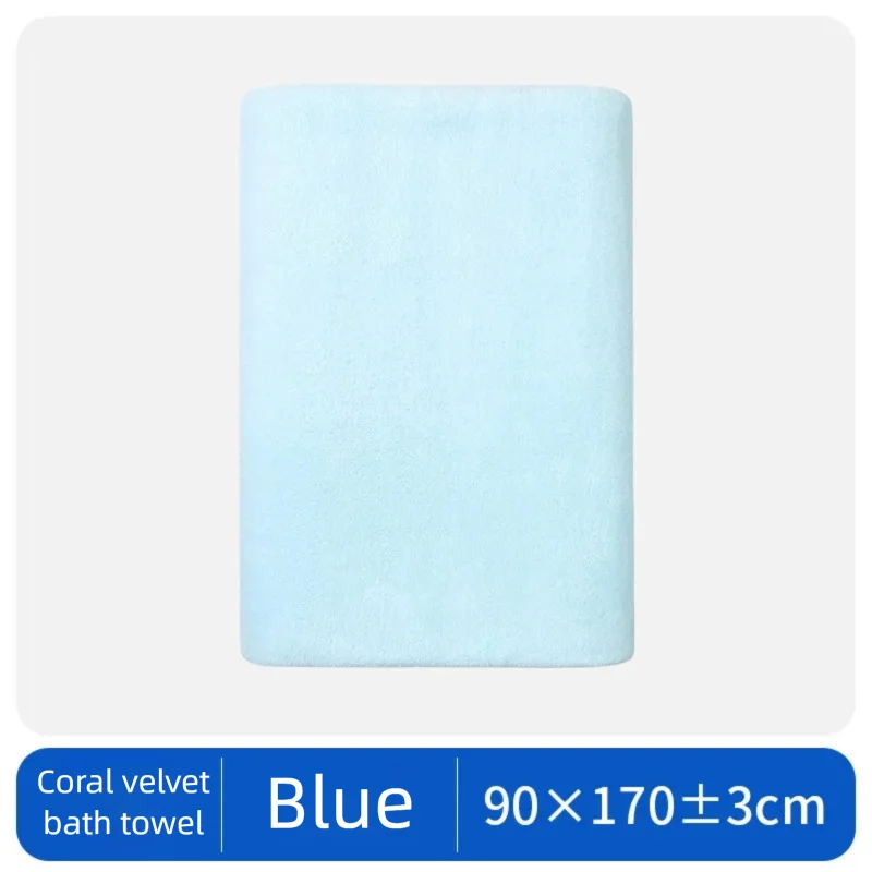 Women Coral Fleece Bath Towel Thickened A-Class Antibacterial Super Absorbent Quick-Drying Large Bath Towel Wrap for Home