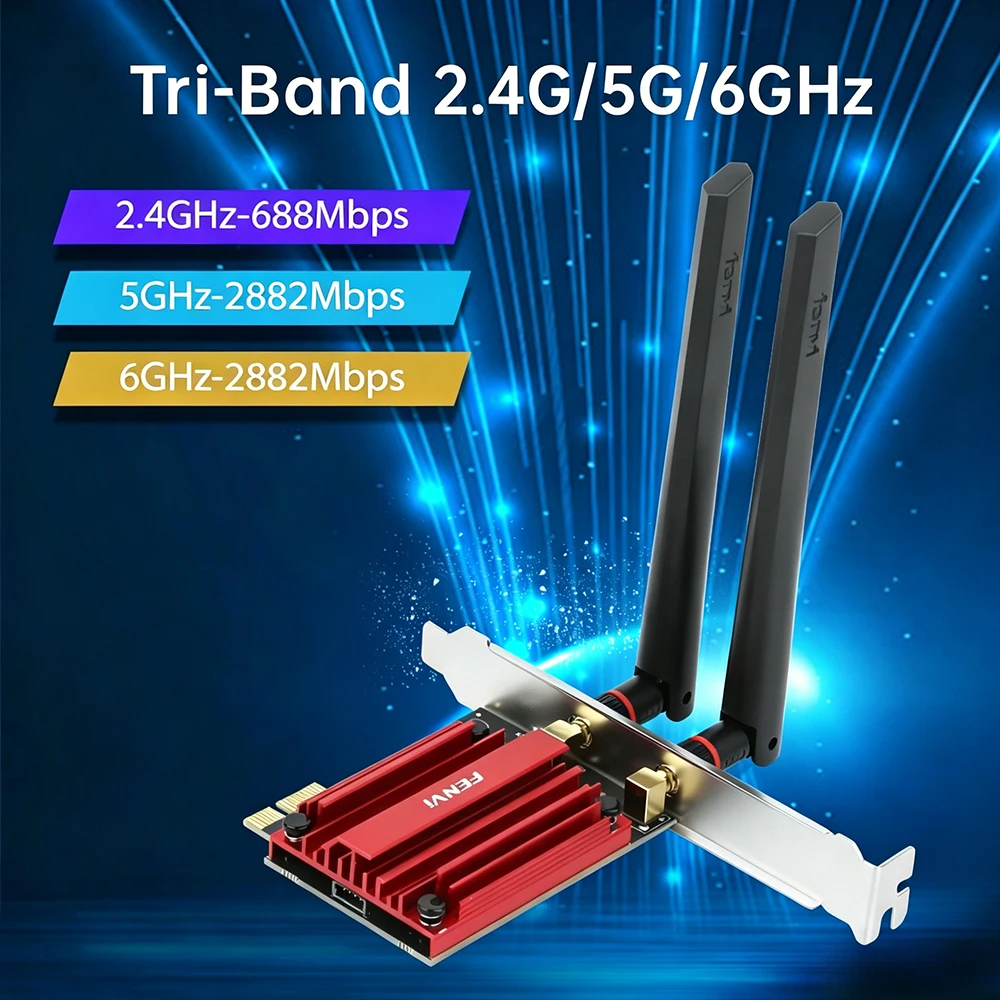 WiFi 7 MT7925 BT5.4 PCIE WiFi Adapter Wireless Wifi 7 Adaptador 802.11BE Ethernet Network Card Desktop PC For Win10/11