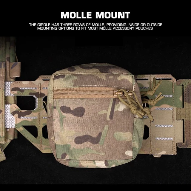 

Tactical Molle Belt K Series Lightweight Belt Quick Release Plate Carrier with Carabiner K19 KZ Hunting Vest