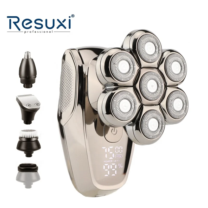 

Resuxi MS-687 Водонепроницаемая бритва для бороды для мужчин, две скорости, USB, роторная перезаряжаемая мини-портативная электробритва IPX7