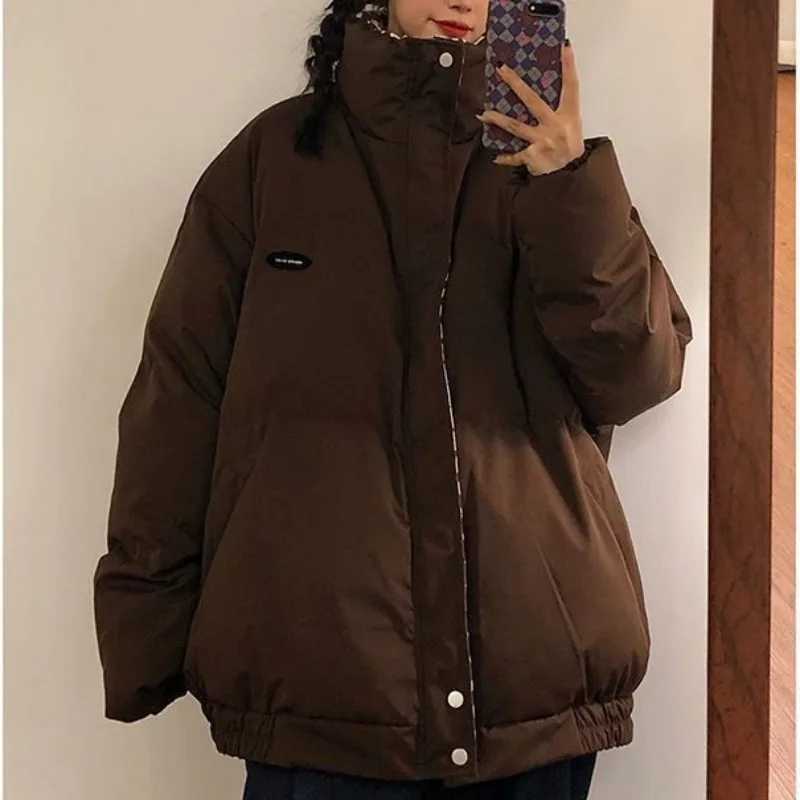 2023 New Women Down Cotton Coat Winter Bread Jacket Female Short Parkas Loose Thick Outwear Versatile Fashion Student Overcoat