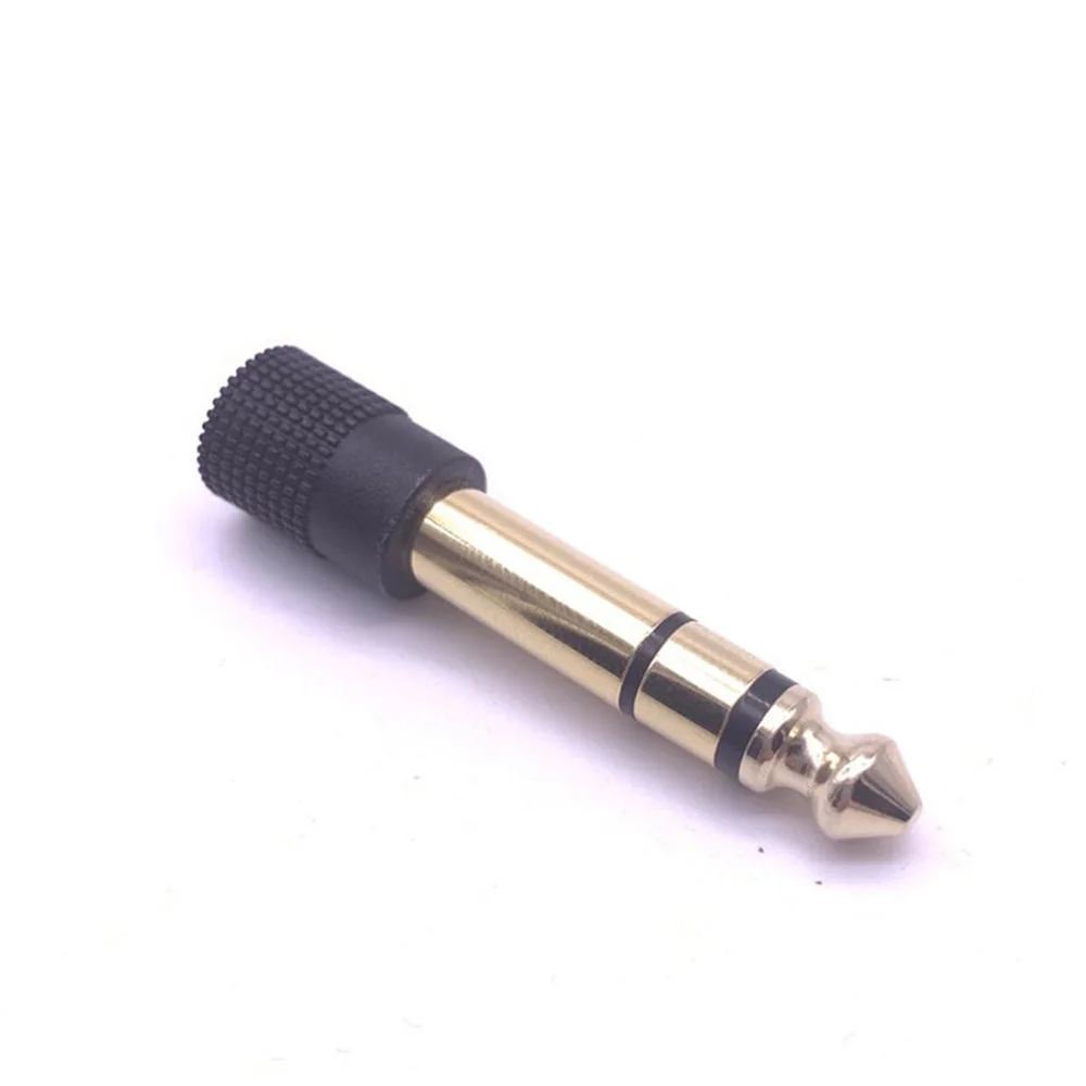 Microphone Speaker Plug Audio 6.35mm Male Plug to jack 3.5mm 3Poles Gold Plated Female Socket Speaker Adapter