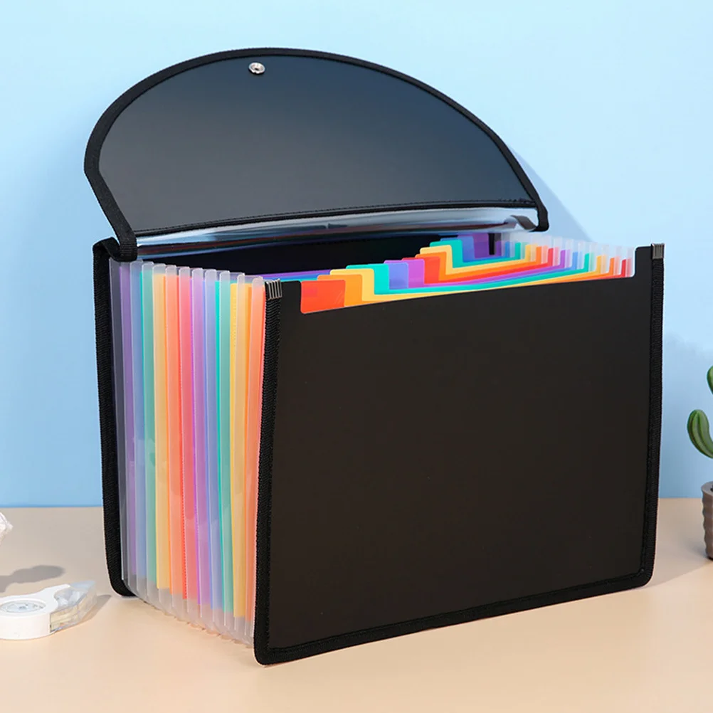2pcs Pvc File Folder Portable Lightweight Wear-Resistant Plastic Folder For Documents Papers Receipts Business Cards Multi-Layer