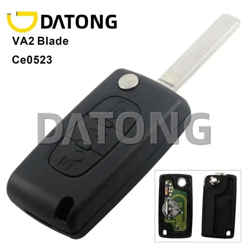 CHANKey VA2 Car Key ASK 433 Mhz ID46 - PCF7941 For Peugeot 207 407 306 Partner Ect 3 Button Flip Remote Fob CE0523