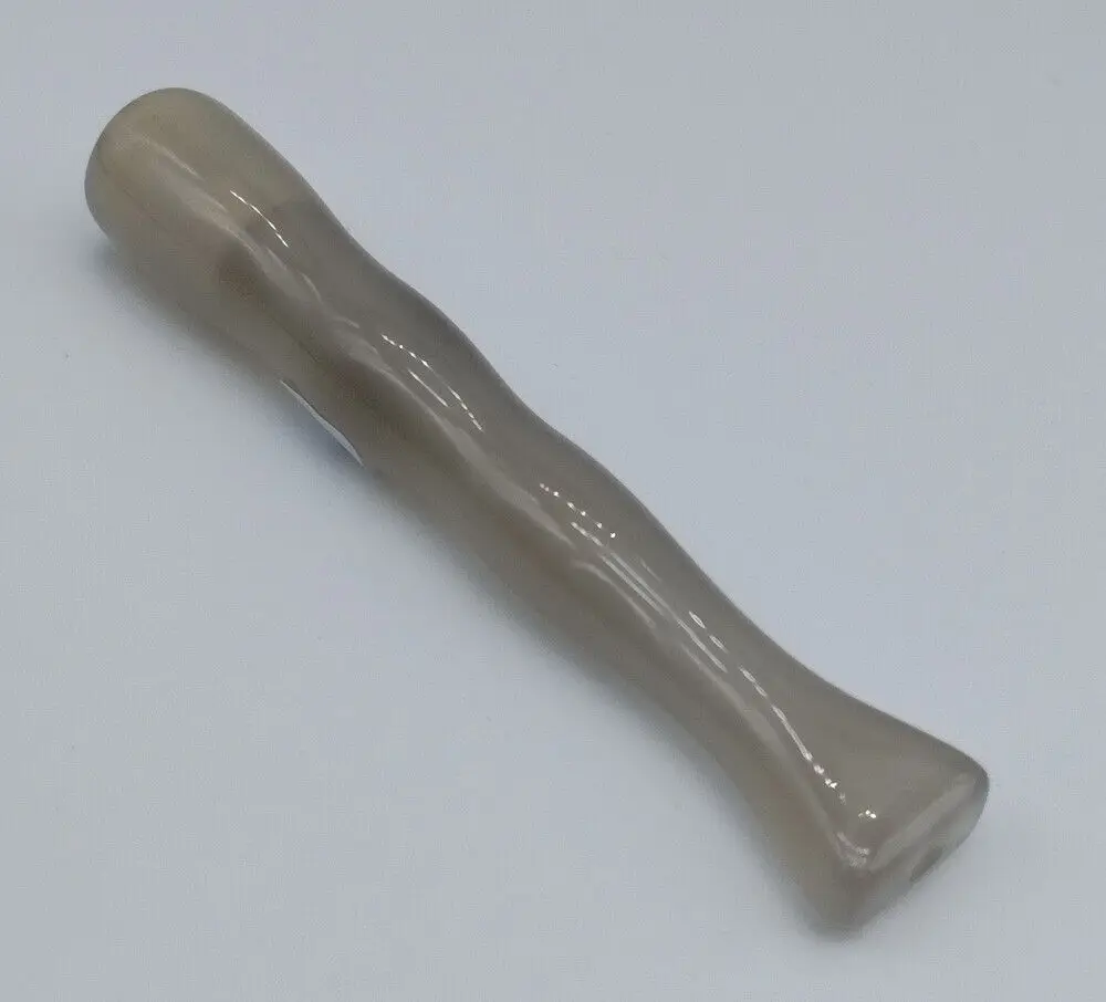 أنبوب فلتر سجائر من العقيق الرمادي الدخاني الطبيعي المنحوت يدويًا مقاس L 81 مم #3