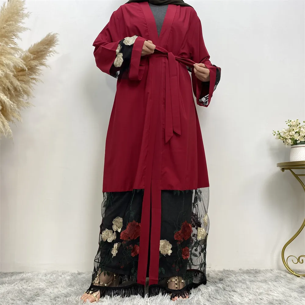 

Middle East Turkey Open Abaya Islamic Clothing Arab Hijab Abayas Muslim Women Ramadan Kimono Embroidery Jalabiya Dubai Kaftan