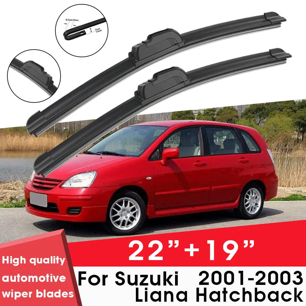 

Car Wiper Blade Blades For Suzuki Liana Hatchback 2001-2003 22"+19" Windshield Windscreen Clean Rubber Silicon Cars Wipers