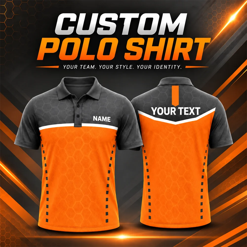 2026 Racing Team Polo Men Custom Name Text Color Design Quick Dry Breathable Short Sleeve Personalized Tournament Sports Jersey