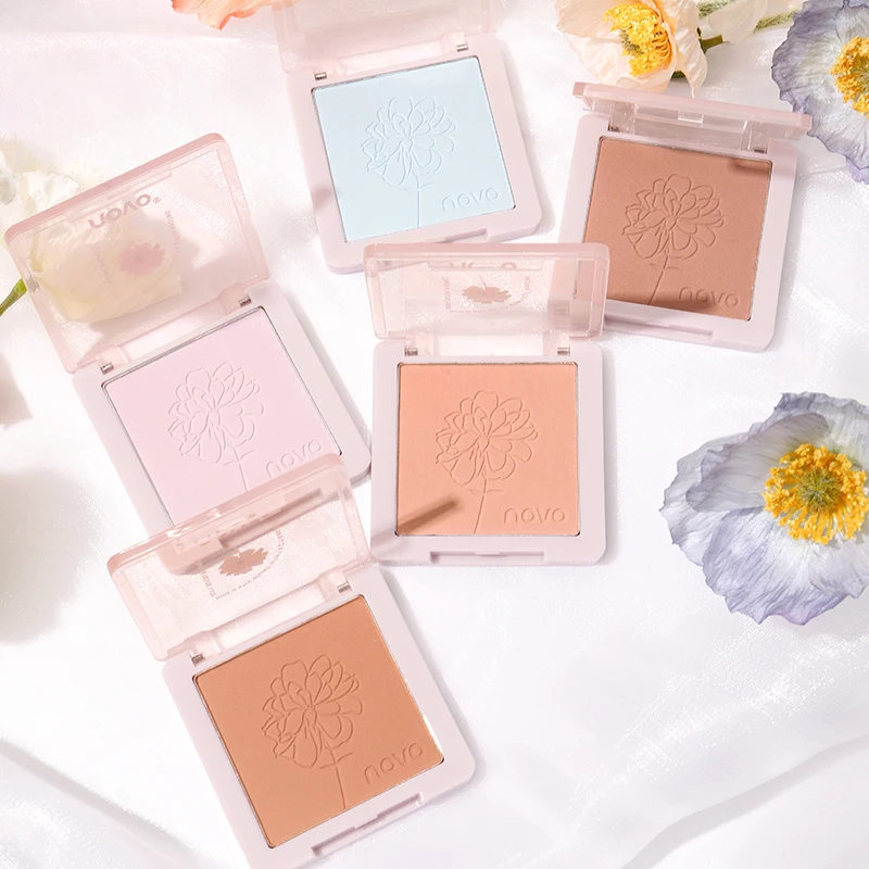 Peachy Pink Soft Matte Face Blush Long-wear Baby Blue Blusher Smooth Shading Powder Neutral Cheek Makeup Korean Style Cosmetics