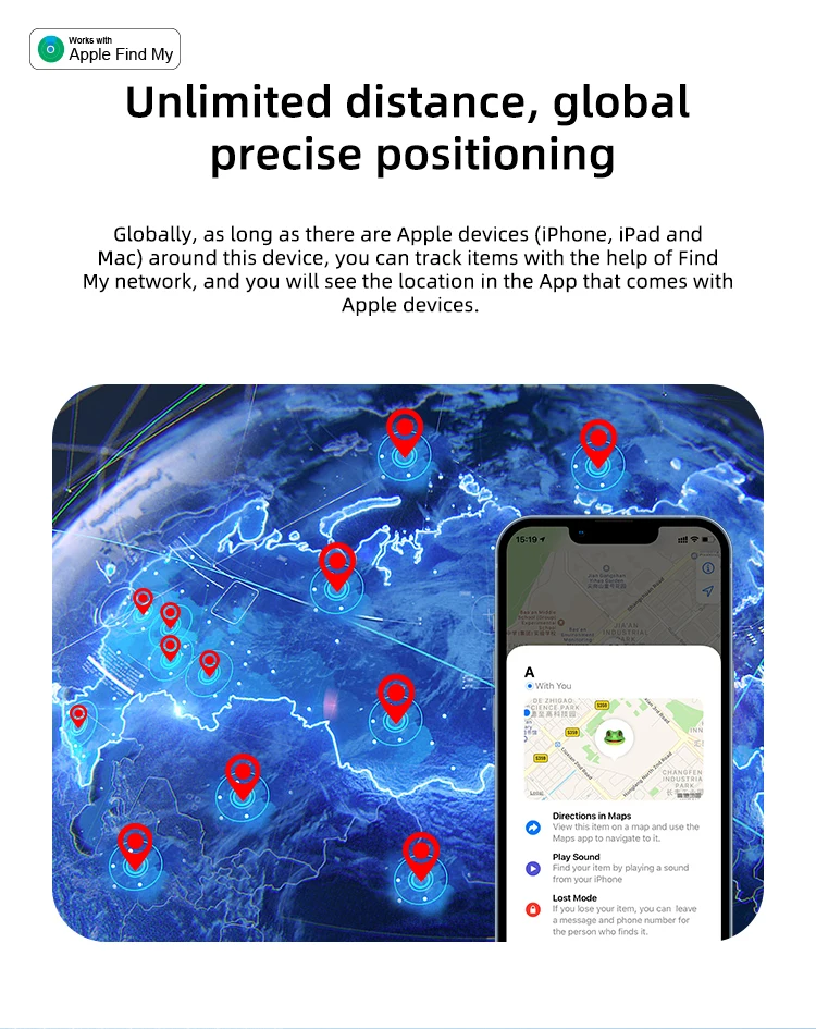 Timethinker pelacak GPS Bluetooth Tag udara bekerja dengan Apple Find My APP ITag Anti hilang Smart Tag pelacak Airtag untuk IOS untuk hewan peliharaan