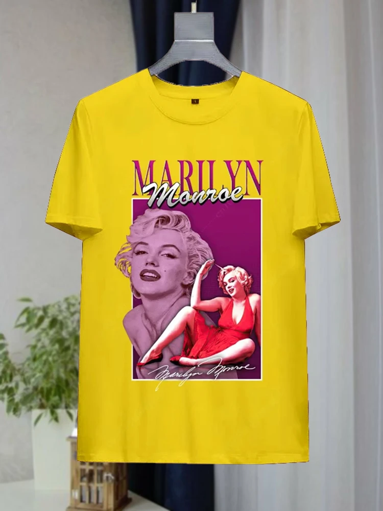 Marilyn Monroe Printed T Shirt Trendy Brand Women Pure Cotton T-shirts Streetwear Summer Female Clothes Casual Hip Hop Clothing