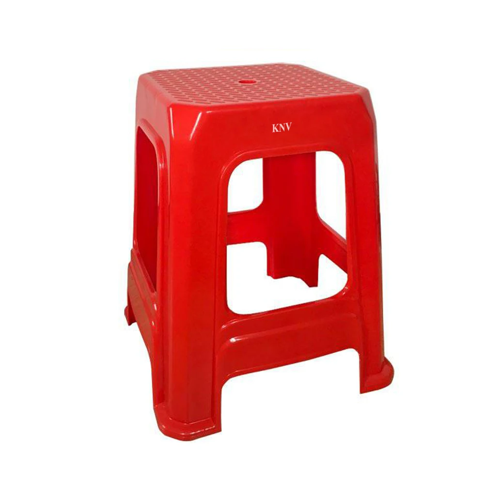 KNV Stools, 1 Pack Plastic Stools 16.9 Inch Red Nesting Stools Portable Backless Bar Stool Flexible Seating Chairs for Classroom