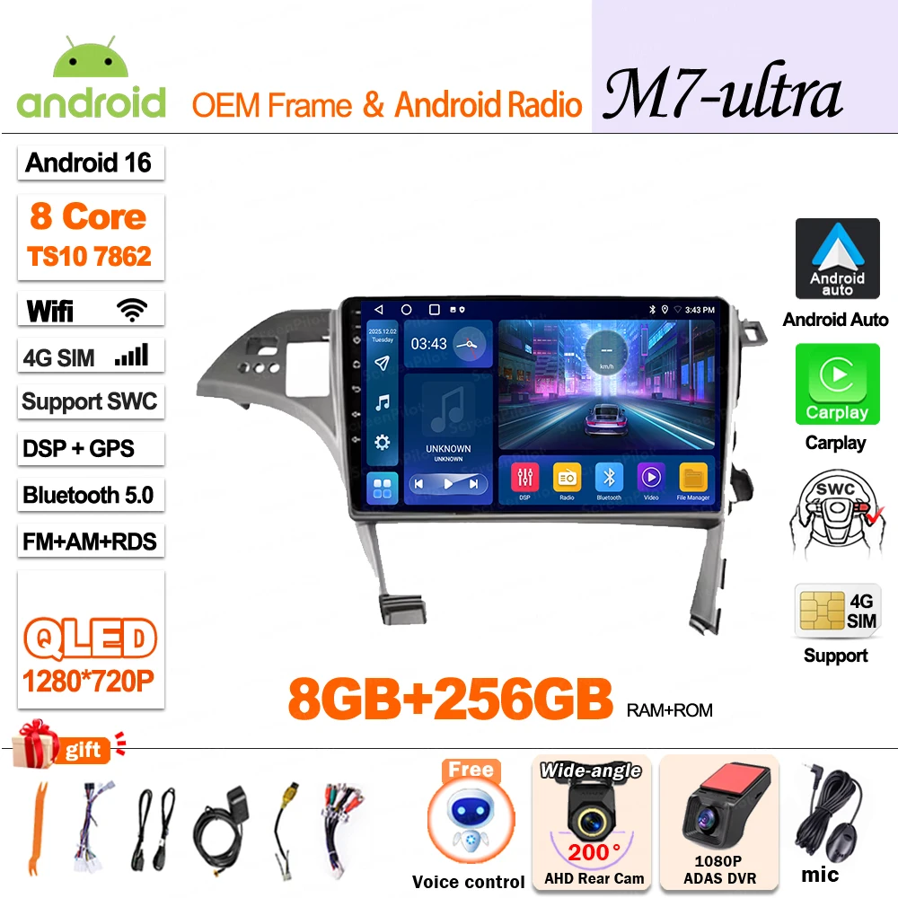 Android 16 Voor Toyota Prius 3 XW30 2009 - 2015 Stereo Head Unit Multimedia Video Player GPS Navigatie Bluetooth 8 Core Wifi 5G