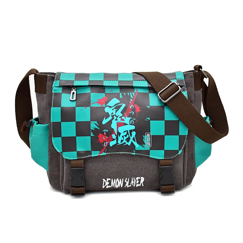 Anime Crossbody Bag para homens Demônio Slayer Kimetsu No Yaiba Sacos Agatsuma Zenitsu Kamado Nezu Escola Sacos de Lona Laptop Bag