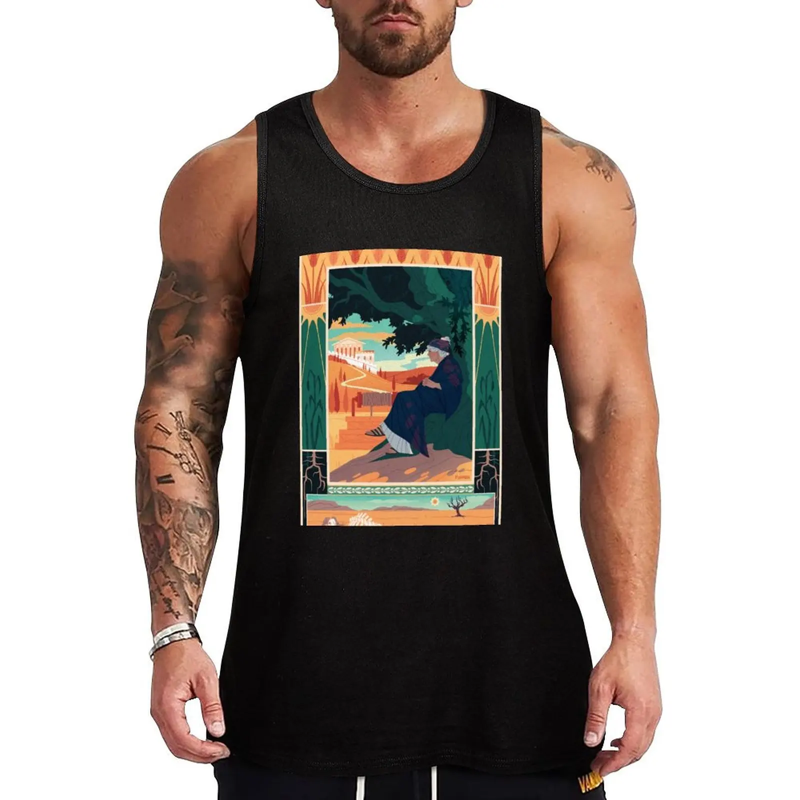 Demeter at Eleusis Tank Top sleeveless t-shirts for men clothing men