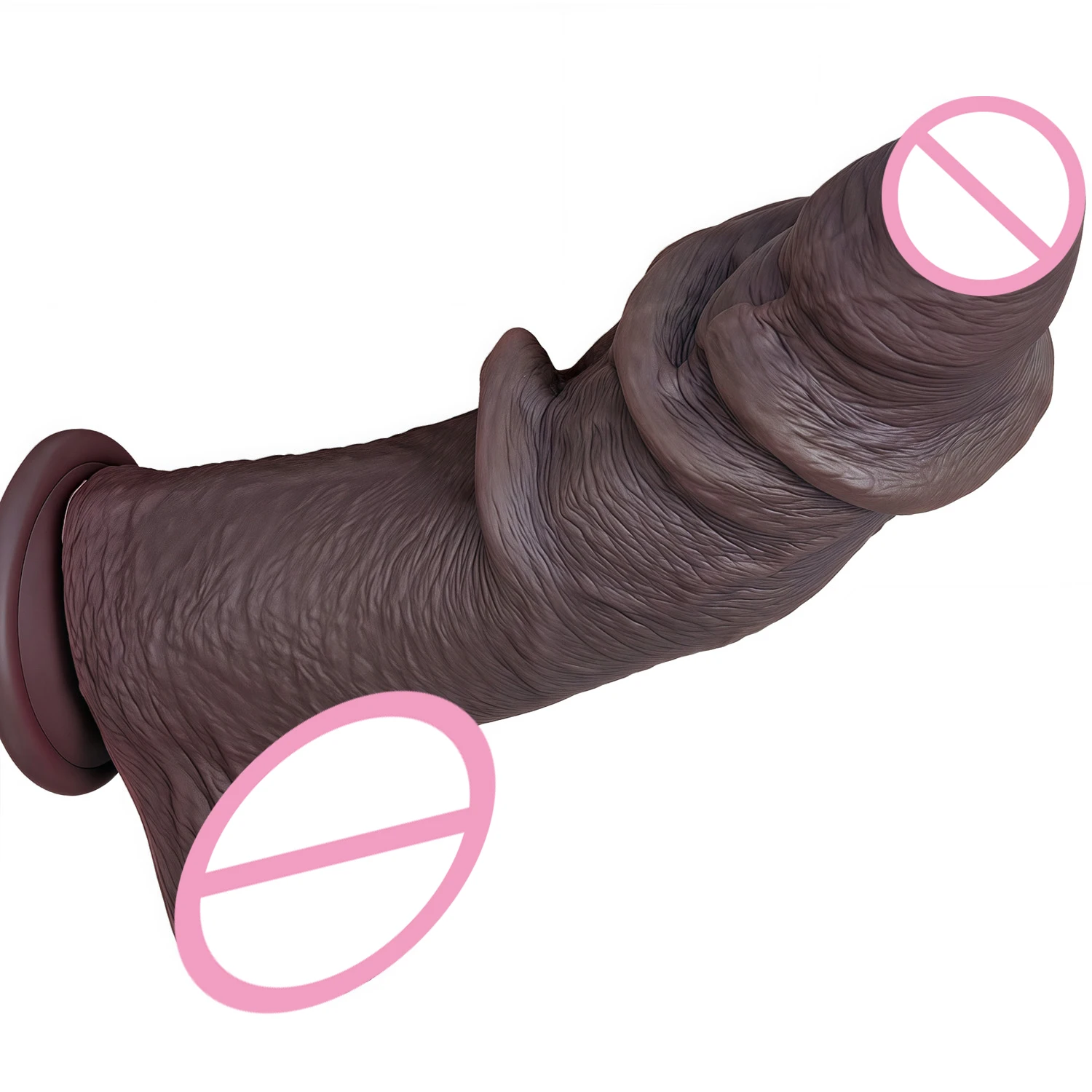 Giant Uncut Realistic Silicone Strapon Dildo with Strong Suction Cup Soft Skin Like Feel Anal Sex Toy for Couples Men Women