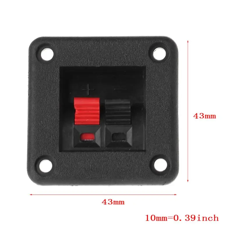 10PCS Speaker Terminal Plate 2 Position 2 Terminals Spring Clip Input Shock Resistance Terminal Board Accessories