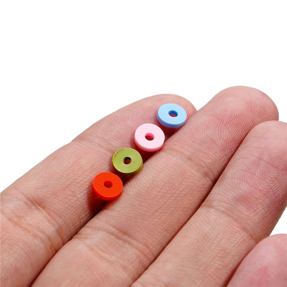 350Pcs/Lot 6mm Flat Round Polymer Clay Beads Loose Spacer Beads for Jewelry Making DIY Needlework Bracelet Necklace Earrings image 6