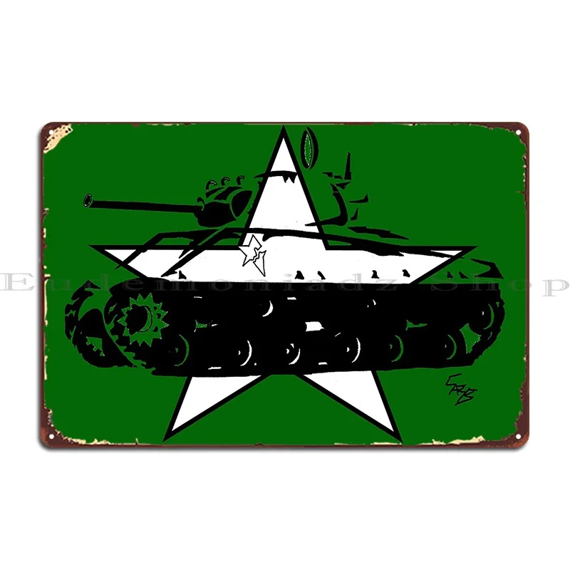 Sherman M4 Ww2 Tank With Military D Day Invasion Star Insignia Metal Sign Pub Wall Pub Designer Cave Bar Tin Sign Poster