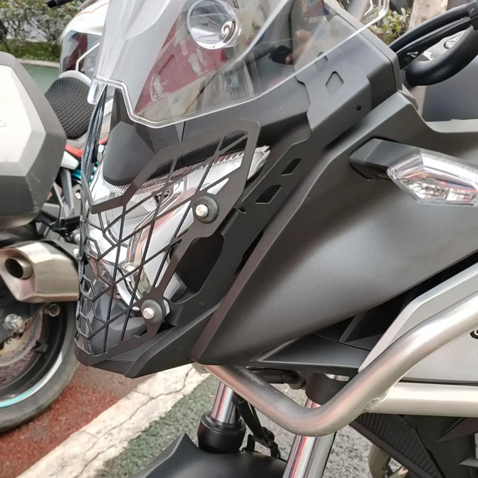 

Motorbike Front Headlight Grille Guard Black Modification Cover, 0x x 19-22