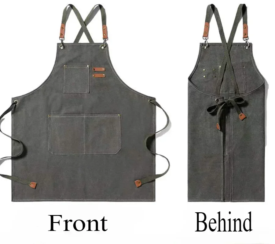 Comfortable Thin Kitchen Aprons for Woman Men Chef Work Apron for Grill Restaurant Bar Shop Cafes Beauty Nails Studios Uniform