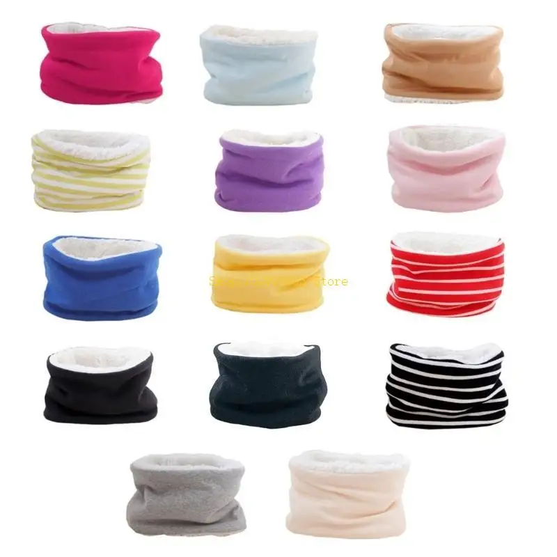 Autumn Winter Baby Scarf Solid Color Plush Scarves Neckerchief Child Neck Collar J0MF