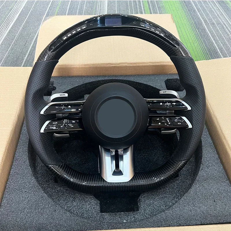 LED Steering Wheel for Mercedes   W205 W176 W213 W205 W253 C220 E C CLS CLA GLA GLE Class AMG 2014-2019 Carbon Fiber