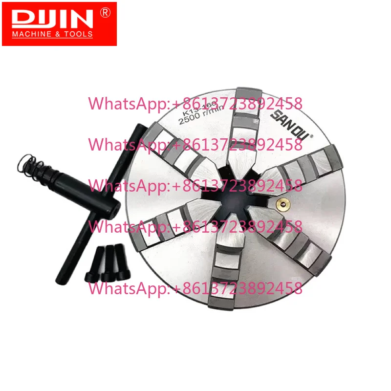 Lathe Chuck 160mm SANOU 6 Jaw Self-centering Lathe Chuck K13-160 Manual Metal Chuck for Bench Lathe