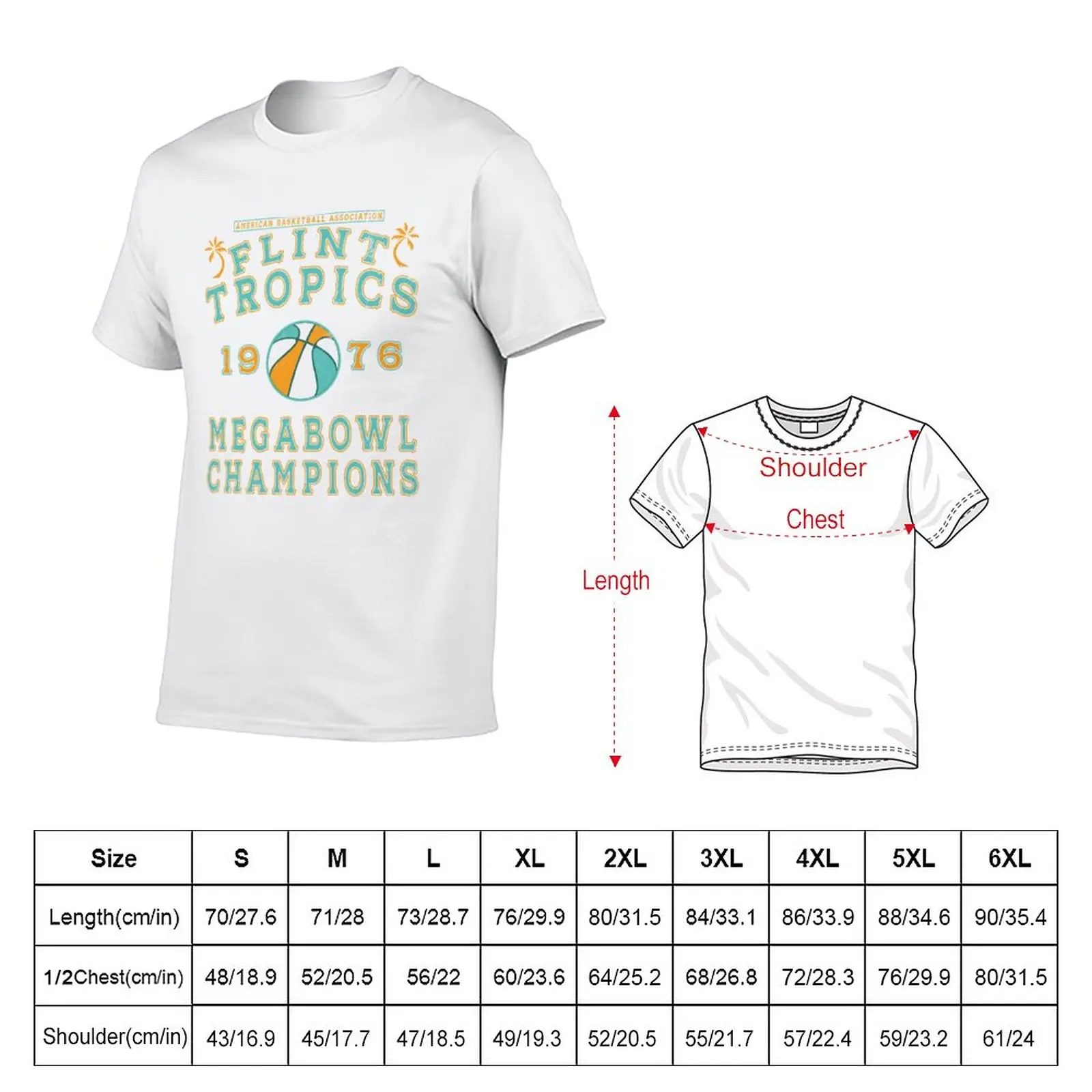 Retro Flint Tropics Megabowl Champions T-Shirt blacks oversized mens white t shirts