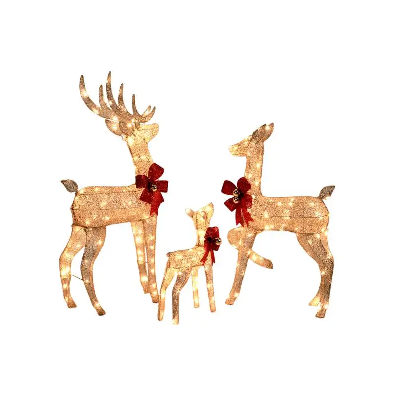 3pcs 4FT 30V 3.6W Elk Decoration Iron Frame for Courtyard