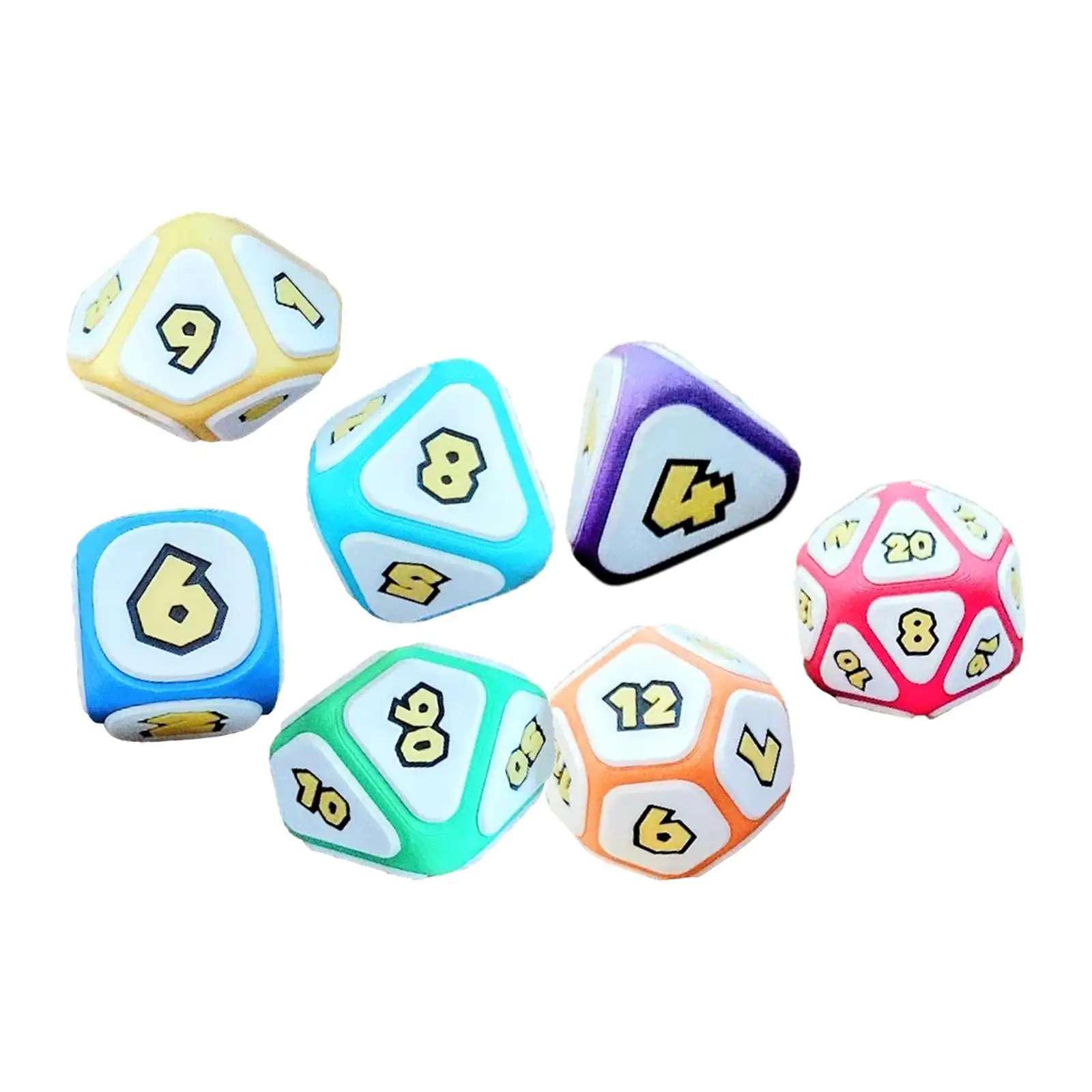 

7Pcs Polyhedral Dices Set Card Games Table Games Bar Toys D4 D8 D10 D12 D20