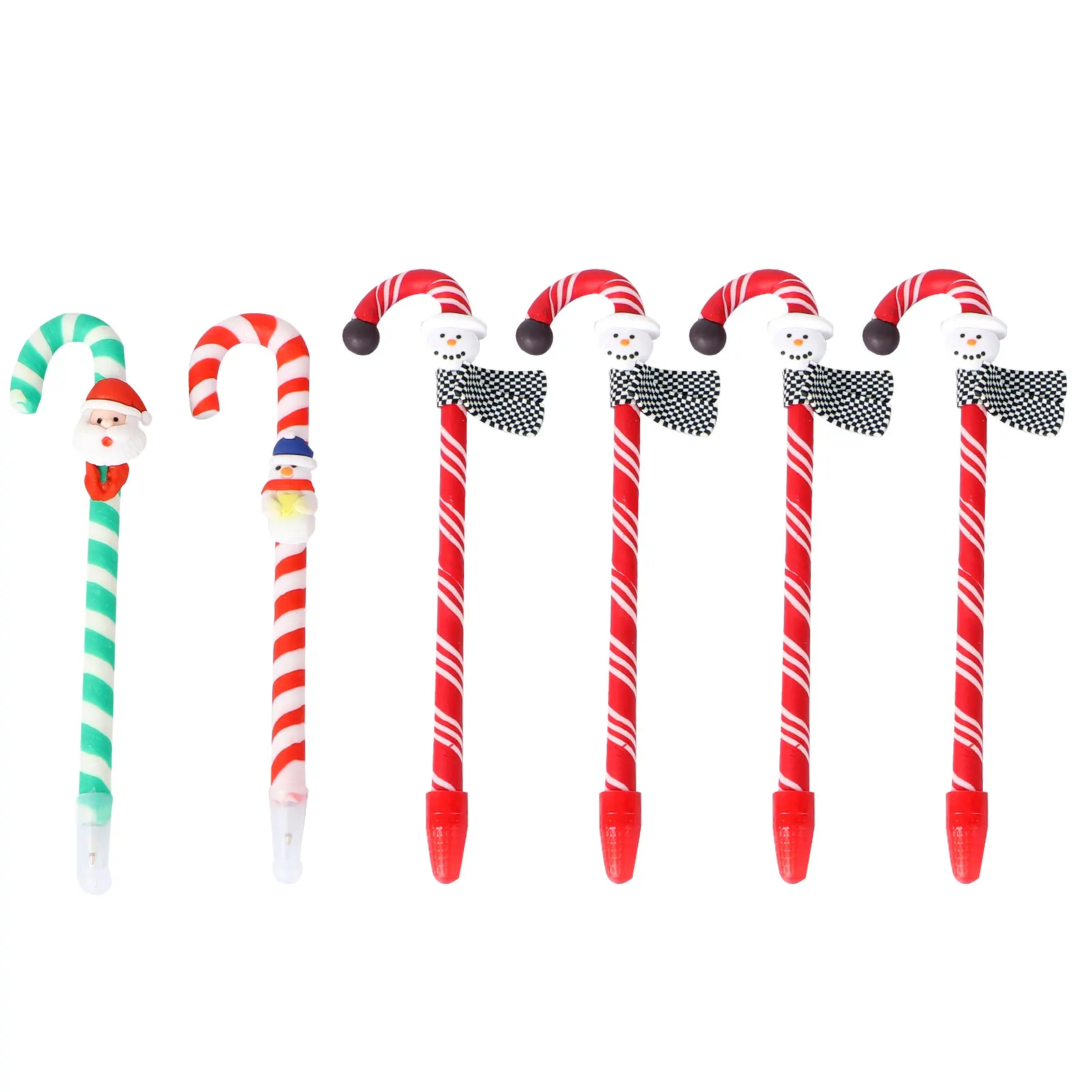 

6Pcs Soft Clay Ball Pen Christmas Style Kids School Supplies Santa Claus Snowman Elk Set Christmas Style Ball Pen